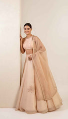 Ivory Off White Lehenga Set with Beads and Sequins Hand Embroidery
