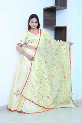 Butter Yellow lehenga set with small delicate sequin embroidery