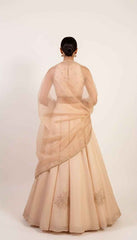 Ivory Off White Lehenga Set with Beads and Sequins Hand Embroidery