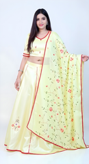 Butter Yellow lehenga set with small delicate sequin embroidery