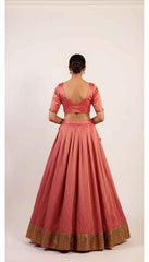 Rustic Brick Red Lehenga Set with Gotta Patti Work