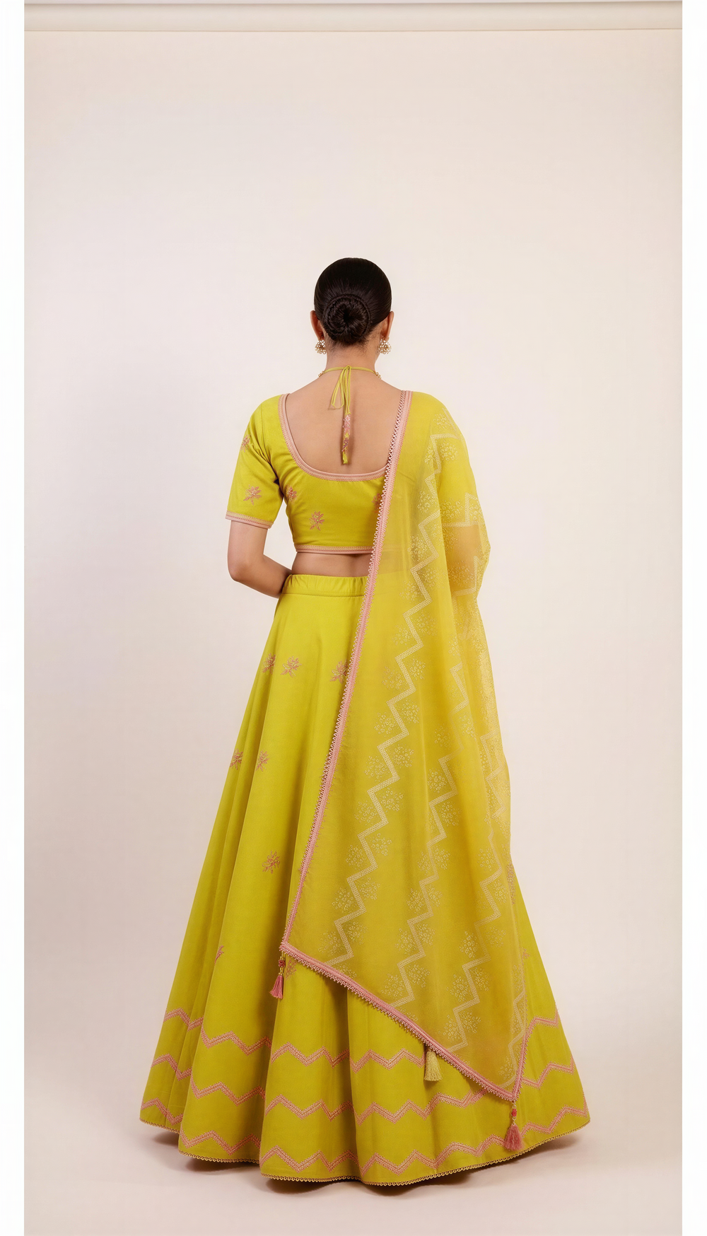 Sunny Bright Yellow Lehenga Set With Sequins and Beads Hand Embroidery Work